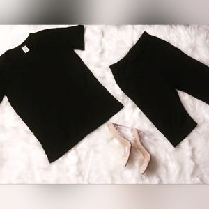 Mega Line Short Set Black Short Sleeve Biker Stretch Women's